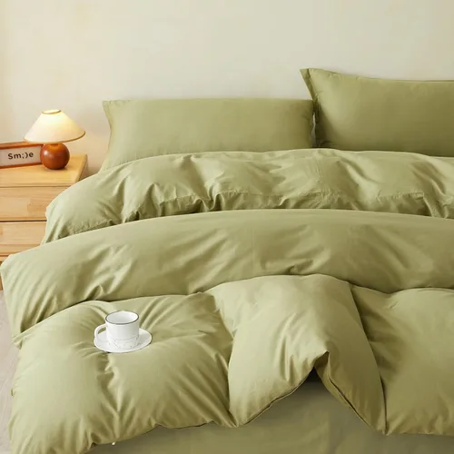 Vista 299 de SAPHREAS Juego de funda de edredón de algodón, tamaño King, a cuadros color gris oscuro y gris, geométrico, 3 piezas, 1 funda de edredón y 2 fundas