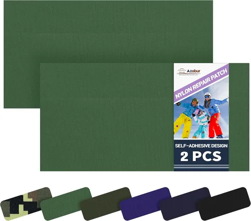Vista 43 de Azobur Parches de reparación de chaquetas de plumón, impermeables, autoadhesivos, parches de tela de nailon para chaquetas hinchadas