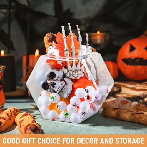 Vista 4 de Norme 4 tarros de plástico de 129 onzas con tapas, tarros hexagonales para galletas para mostrador de cocina, recipientes de barra de caramelo