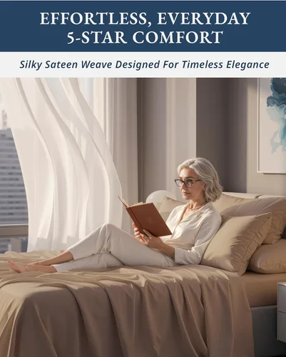 Vista 13 de LANE LINEN - Sábanas individual 100% algodón egipcio suave, cómodo y grueso de calidad de hotel, costuras reforzadas totalmente elásticas, sin