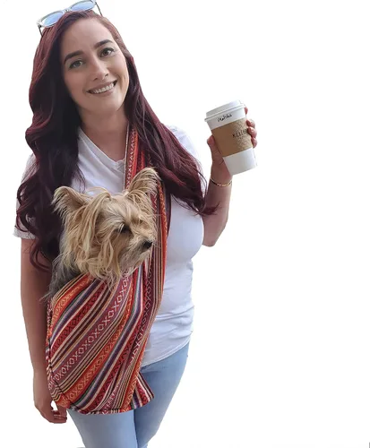 Vista 10 de Transportador para perros 100% algodón orgánico también para gatos (bohemio multicolor)