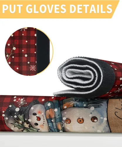 Vista 3 de Juego de 2 fundas navideñas para manijas de puerta de refrigerador, lavavajillas, microondas, horno, nevera, estufa, electrodomésticos, accesorios