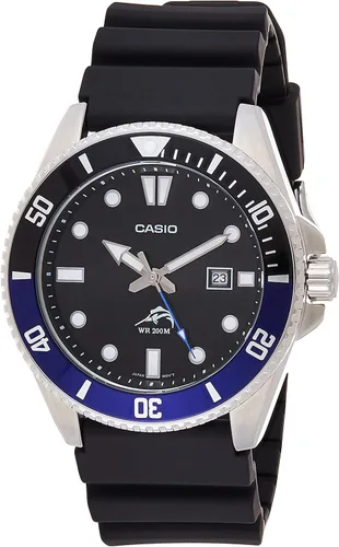 Vista 14 de Casio MDV106 Series Unisex Analog Watch 200M WR Stainless Steel Case Resin Band 2 Hand Analog (HR, Min, SEC) Date Display Screw Down