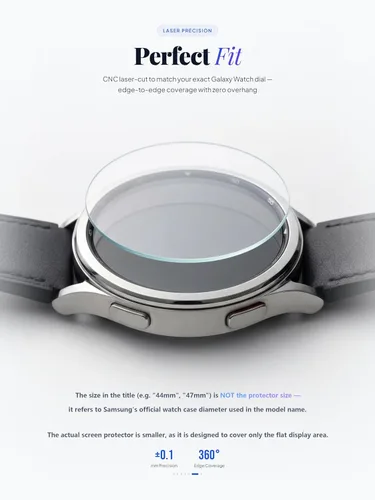 Vista 8 de iDaPro Protector de pantalla de vidrio templado para Samsung Galaxy Watch 6 Classic de 1.850 in, dureza 9H, antiarañazos, sin burbujas, fácil