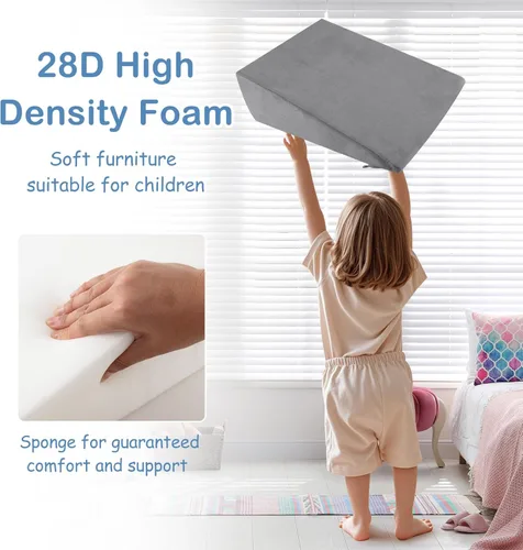 Vista 4 de INFANS Juguetes de escalada para niños pequeños, bloques de escalada de espuma y pozo de pelotas para bebé, 5 piezas de bloques de escalada y gateo