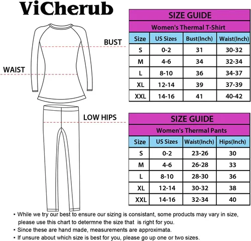 Vista 7 de ViCherub Thermal Underwear Set for Women Long Johns Base Layer Fleece Lined Top Bottom