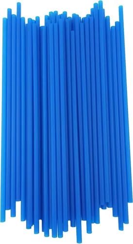 Vista 7 de 200 popotes de plástico azules decorativos desechables de 10.2 pulgadas para cumpleaños, bodas, cócteles, fiestas (0.23 x 10.2 pulgadas) (azul)