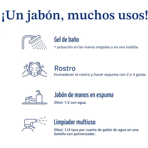 Vista 6 de Dr. Bronner's - Jabón líquido mágico puro de Castilla (menta, 8 onzas) - Hecho con aceites orgánicos, 18 en 1. Usos: Jabón para la cara, el cabello