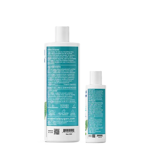 Vista 6 de Essential Oxygen, Enjuague de cepillado orgánico certificado, combo, menta, enjuague bucal totalmente natural, recomendado por dentistas, cuidado