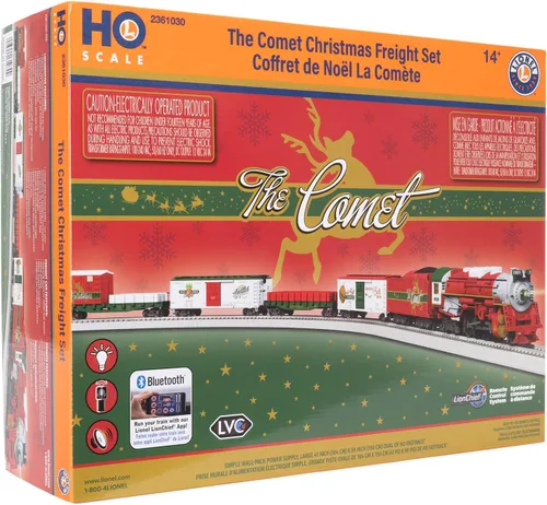 Vista 16 de Lionel The Comet Christmas Freight - Juego de tren eléctrico con control remoto