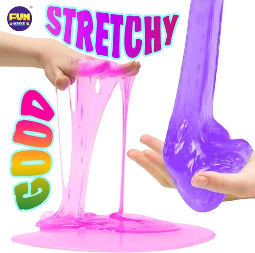 Vista 5 de FunKidz - Kit de 33 tazas de slime jumbo para niños, paquete de slime prefabricado para bricolaje, suave, nube, transparente, mantequilla