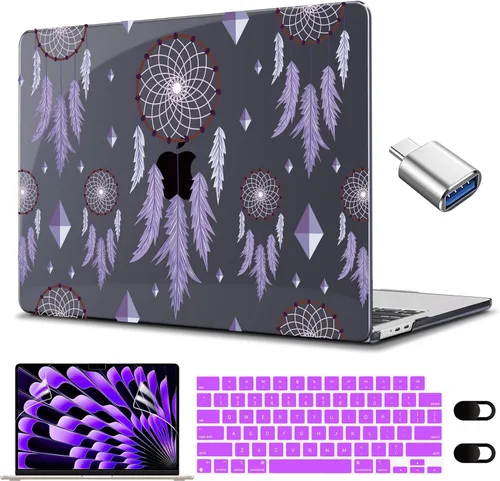 Vista 22 de CISSOOK Funda compatible con MacBook Air de 15 pulgadas 2023 2024 2025 2026 versión M5 A3448 M4 A3241 M3 A3114 M2 A2941, carcasa rígida de plástico