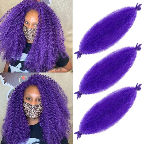 Vista 16 de Cabello Afro Twist Elástico de 16 pulgadas, cabello Cuban Twist 30# Marley Twist trenzado, Afro Twist suave, extensiones de cabello sintético rizado