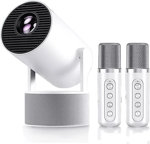 Vista 6 de Mini proyector, proyector portátil HY300 PRO, compatible con 4K 1080P con doble banda WIFI6 5G inalámbrico 5.0 Bluetooth Android 11, rotación