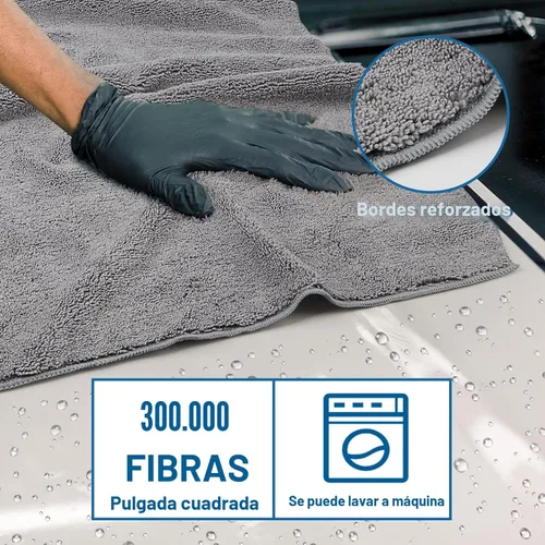 Vista 2 de HOMEXCEL Paquete de 2 toallas de secado de microfibra profesionales grandes, sin pelusas, sin arañazos, altamente absorbentes, para automóviles
