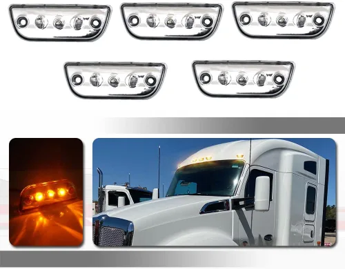 Compatible con Kenworth T680 T770 T880 y Peterbilt 569 2015 2016 2017 2018 2019 2020, Luces LED de Marcador de Despeje para Techo de Cabina de Lente