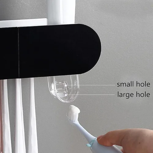 Vista 4 de Soportes para cepillos de dientes para baños montados en la pared, 2 tazas de soporte magnético para cepillos de dientes, kit familiar
