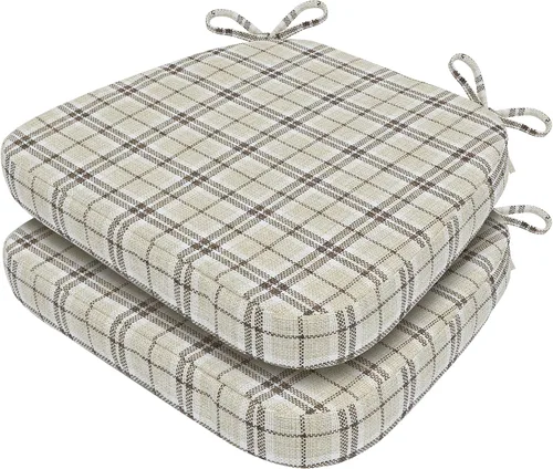 Vista 105 de AAAAAcessories - Cojines para silla en forma de D, 2" de espesor, almohadillas para sillas de comedor con lazos y removibles, cubierta lavable a