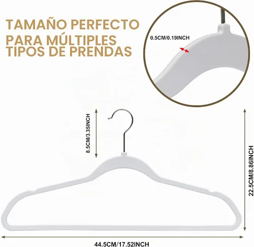 Vista 4 de Quality Hangers Paquete de 50 perchas de plástico no aterciopeladas para ropa, juego de perchas resistentes, armario que ahorra espacio con gancho