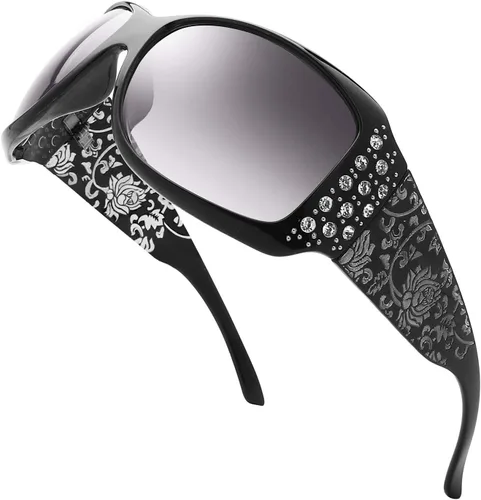 Vista 9 de The Fresh Gafas de sol clásicas de moda con diamantes de imitación de moda con caja de regalo