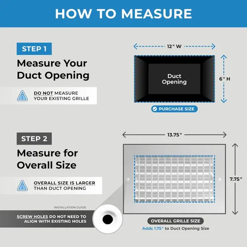 Vista 3 de Difusor de suministro de aire ajustable de 12 pulgadas de ancho x 6 pulgadas de alto - cubierta de ventilación de HVAC para pared lateral o techo