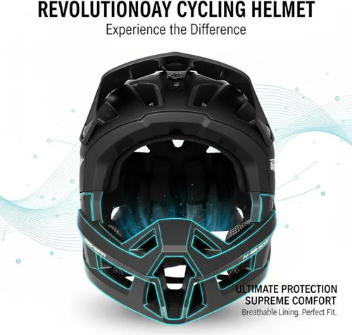 Vista 7 de BATFOX Full Face Mountain Bike Helmet for Men Women Adult Helmet Downhill DH BMX MTB