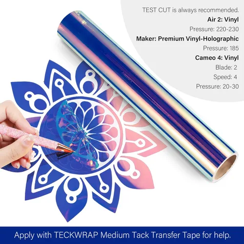 Vista 2 de Vinilo adhesivo holográfico de ópalo, 1 x 5 pies