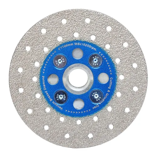 Vista 2 de Hoja de pulido de azulejos de 4 "Hoja de corte de granito con corte y molienda de brida extraíble 5/8-11 para baldosas de granito de mármol Pocelain