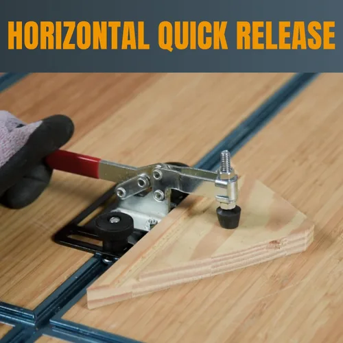 Vista 3 de POWERTEC 72138 Perfil de doble corte de 36 pulgadas, pista en T universal, 2 piezas con placa de montaje de abrazadera de palanca y 4 abrazaderas