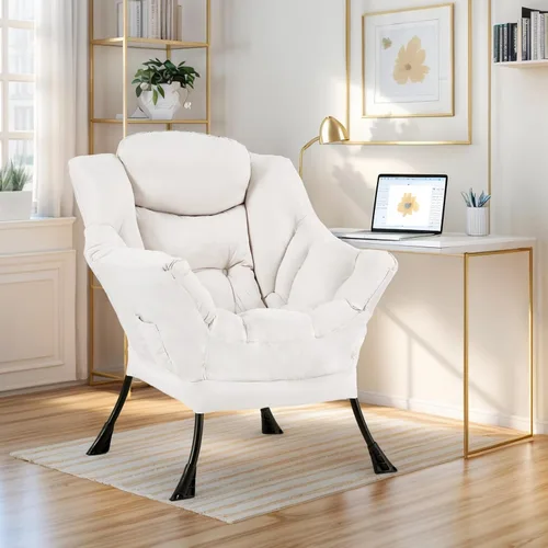 Vista 236 de Silla Lazy con otomana, silla moderna con reposapiés plegable, silla de acento de salón, cómoda silla de lectura para dormitorio, estudio, sala