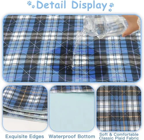 Vista 4 de Almohadillas lavables para orina para animales pequeños, impermeables, reutilizables, almohadillas de entrenamiento para cachorros, almohadillas