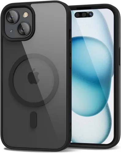 Vista 101 de oakxco Funda magnética transparente compatible con Magsafe, delgada, transparente, no amarillea, híbrida de silicona suave y cubierta protectora