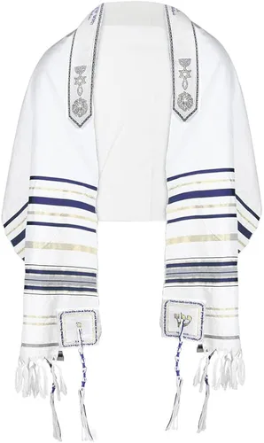 Vista 5 de HalleluYAH Chal mesiánico de oración Tallit de 72 x 22 pulgadas con bolsa, diseñado en Israel