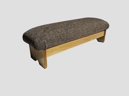 Vista 2 de Taburete acolchado para mesita de noche, mancha de arce de 9 pulgadas de alto (fabricado en los Estados Unidos) (marrón cacao)