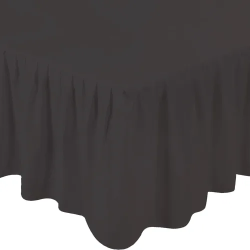 Vista 5 de 1Pc Ruffled Bed Skirt Twin Size Black Color 14 Inch Drop 600 Thread Count Dust Ruffle with Platform, Wrinkle and Fade Resistant