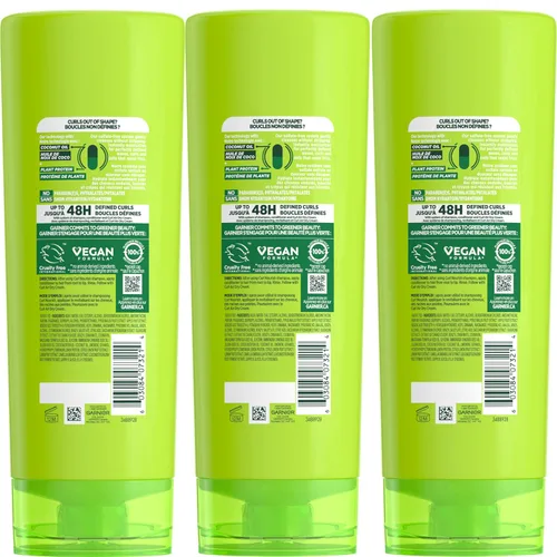 Vista 2 de Garnier Fructis Curl Nourish - Acondicionador hidratante sin sulfato, 12 onzas líquidas, 3 unidades (el embalaje puede variar)