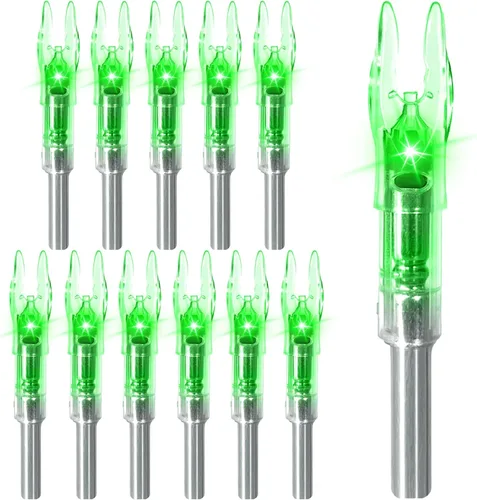 Vista 9 de 6/12 PCS S Lighted Nocks for Arrows .244"/6.2mm Inside Diameter Lighted Arrow Nocks for Archery Hunting