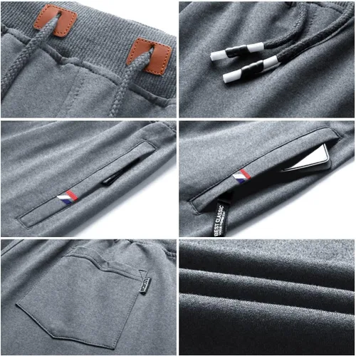 Vista 3 de GEEK LIGHTING Mens Shorts Casual Comfortable Workout Shorts Drawstring Zipper Pockets Elastic Waist