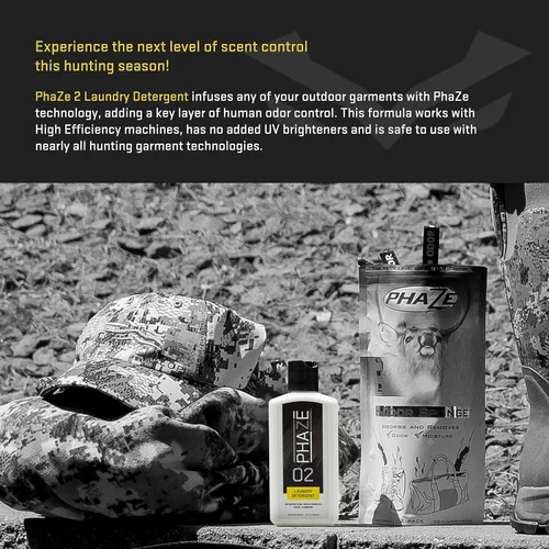 Vista 2 de PhaZe 2 Detergente para ropa - Sistema de control de aroma y eliminación de olores #1 Deer Hunter - 8 onzas