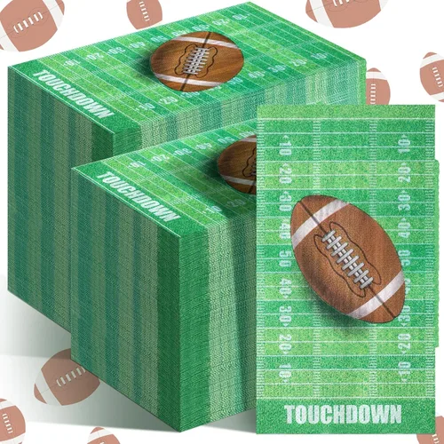 Fuutreo 200 servilletas de fiesta de fútbol de 2 capas para invitados de fútbol, desechables, toalla de mano para el día del juego, suministros de