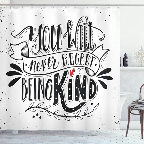 Vista 80 de Ambesonne Cortina de ducha abstracta, acuarela horizontal ovalada en forma de hojas, tonos pastel suaves, obras de arte clásicas, juego