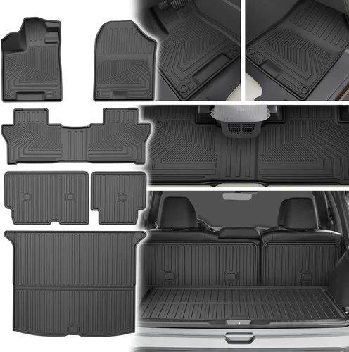 Vista 18 de Alfombrillas para todo tipo de clima y forro de carga para Honda CR-V 2017-2022 (no para turismo e híbrido) – Forros de suelo de TPE de ajuste
