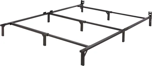 Vista 6 de Yaxa Basics Base de cama de metal tamaño individual (requiere somier), base de 6 patas para somier y soporte de colchón, fácil montaje sin