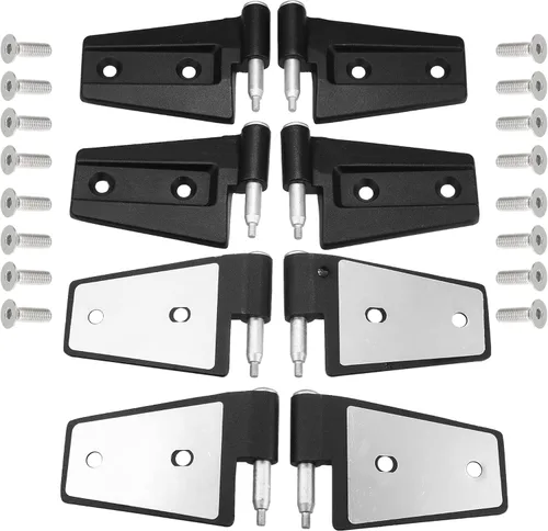X AUTOHAUX Kit de 8 bisagras de puerta de automóvil con 16 pernos para Jeep Wrangler JK 2007-2018 Bisagra de puerta exterior de acero inoxidable con