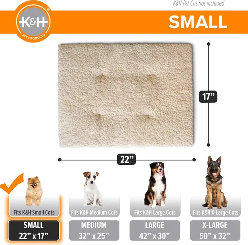 Vista 4 de K&H Pet Products Almohadilla para Catre de Perro (Catre se Vende por Separado), Cama Cómoda con Superficie Acolchada para Camas Elevadas Pequeñas
