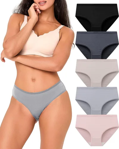 Vista 9 de BAMBOO COOL Ropa interior transpirable de malla de bambú para mujer, bragas de absorción de humedad, suaves y ligeras Multicolor A (paquete de 6)