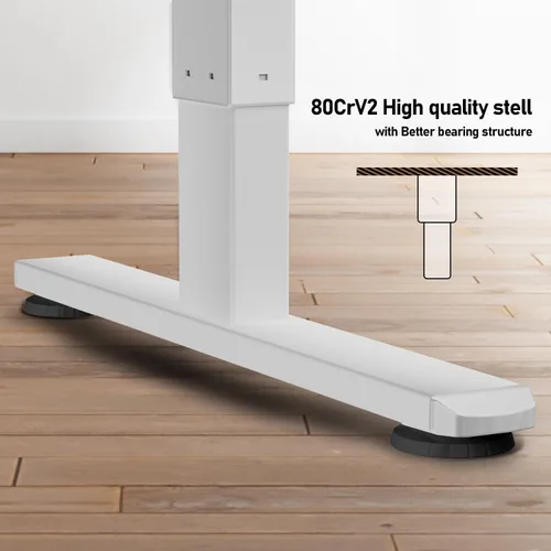 Vista 7 de Escritorio eléctrico de altura ajustable con bandeja para teclado, escritorio de pie sentado de 48 x 24 pulgadas, escritorio ergonómico