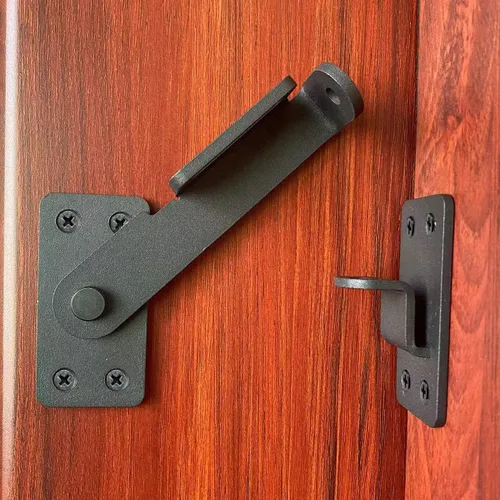 Vista 6 de Cerradura de cierre abatible, cierre de puerta resistente de 90 grados con orificio para candado, cerradura de cerrojo de puerta de seguridad