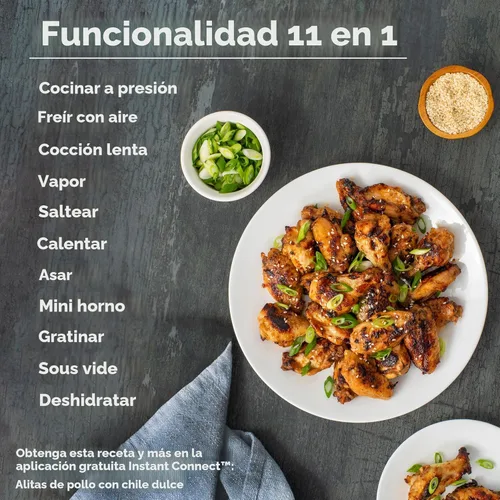Vista 4 de Instant Pot Duo Crisp - Freidora de aire 11 en 1 y olla eléctrica a presión con tapas para diferentes formas de cocción, freidora de aire