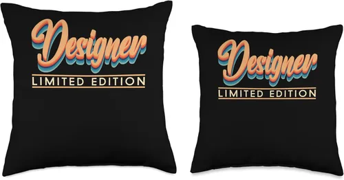 Vista 3 de Retro Inspired Designer Limited Edition Job Title T-Shirt. Throw Pillow